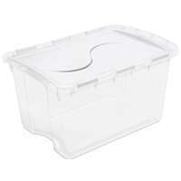 Sterilite 19148006 Storage Box, Plastic, Clear/White, 22-3/8 in L, 15-7/8 in W, 13-1/8 in H