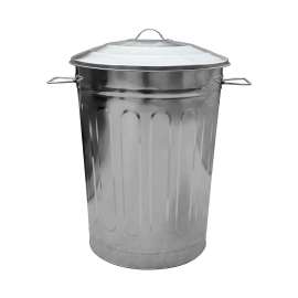 13 Gal Galvanized Steel Round Trash Can with Lid