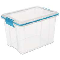 Sterilite 19324306 Gasket Box, Plastic, Blue Aquarium/Clear, 16-1/8 in L, 11-1/4 in W, 10-7/8 in H