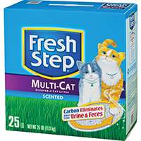 Fresh Step 30468 Cat Litter, 25 lb Capacity, Blue/Gray/Green/White, Dry Solid