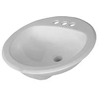 American Standard Rondalyn Series 0491019.021 Countertop Sink, Round Basin, 3-Deck Hole, 19-1/8 in OAW, 7.79 in OAH