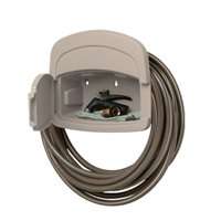 Suncast DHH150 Hose Hanger, 5/8 in Dia Hose, 150 ft Capacity, Resin, Light Taupe, Wall Mounting