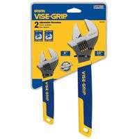 2-pc Adjustable Wrench Sets, 6 in; 10 in Long