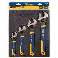 4-pc Adjustable Wrench Tray Sets, 6/8/10/12 in Adj Wrench, Tray