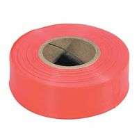 Flagging Tape, 1 3/16 in x 150 ft, Red Glo