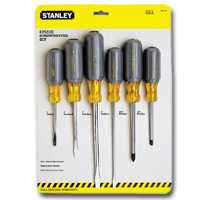STANLEY 66-565 Screwdriver Set, Steel, Black, Black Oxide/Chrome