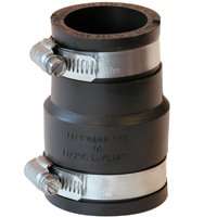 Fernco P1056-150/125 Pipe Coupling, 1-1/2 x 1-1/4 in, 3.448 in L, Black