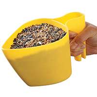 Perky-Pet Scoop N' Fill 300-12 Bird Seed Scoop, 4 Cup Capacity, Plastic, Bright Yellow, For Bird Feeder