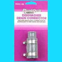 Fernco PDWC-100 Dishwasher Drain Connector, 1/2 x 3/4 in, 4.3 psi, PVC