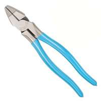 CHANNELLOCK 369 Lineman's Plier, 0.73 in Cutting, 0.28 in Jaw Opening, Cross Hatched Jaw, Blue Handle
