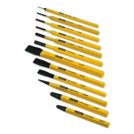 Punch and Chisel Sets, English, 6 Chisels, 6 Punches, Pouch