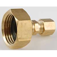 Anderson Metals 757422-1204 Hose to Tube Adapter, 3/4 x 1/4 in Female Hose x Compression, Brass