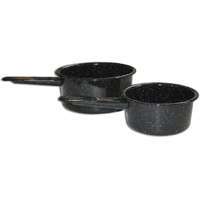 Granite Ware 6148-2 Sauce Pan Set, Low Carbon Steel, Black