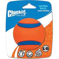 Chuckit! 17030 Ultra Ball Dog Toy, L, Rubber, Blue/Orange