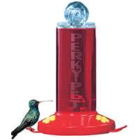 Perky-Pet 217 Hummingbird Feeder, Window-Mount, 2 Ports/Ways, Acrylic/Plastic, Clear/Red