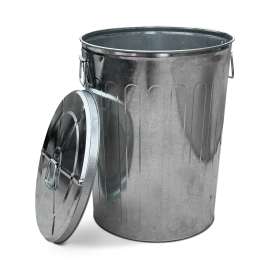 20 Gal Galvanized Steel Round Trash Can with Lid