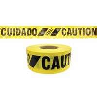 Reinforced Barricade Tape, 3 in x 500 ft, Yellow, Caution