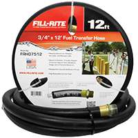 Fill-Rite FRH07512 Fuel Transfer Hose, 50 psi Male, 12 ft L, Neoprene