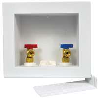 Oatey Quadtro 38528 Washing Machine Outlet Box, 1/2 in, Brass/Polystyrene, White
