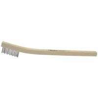 Small Hand Scratch Brushes, 8 3/4 in, 2 X 9 Rows, SS Wire, Curved Wood Handle