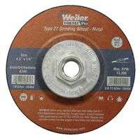 Wolverine Grinding Wheels, 4 1/2 in Dia, 1/4 in Thick, 5/8 in - 11, 24 Grit, R