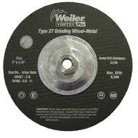 Wolverine Grinding Wheels, 7 in Dia, 1/4 in Thick, 5/8 in - 11 Arbor, 24 Grit, R