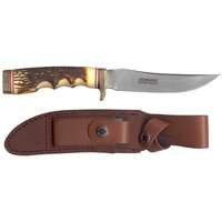 Schrade 153UH Fixed Blade Knife, 5 in L x 0.13 in W Blade, 1-Blade, Brown Handle