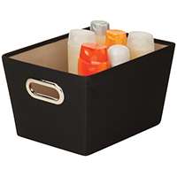 Honey-Can-Do SFT-03071 Storage Bin with Handle, Grommet Handle, Polyester, Black