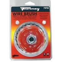 Forney 72753 Wire Cup Brush, 0.020 in Dia Bristle, 5/8-11 Arbor/Shank, 4 in Dia
