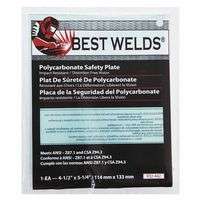 Safety Plate, 4.5 in x 5.25 in, Polycarbonate, Clear