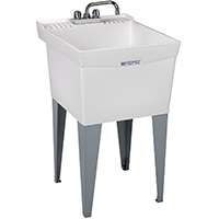 ELM UTILATUB 19CF Laundry Tub Combo Kit, 20 in W x 14-3/8 in D Bowl, Thermoplastic, White