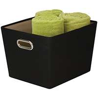 Honey-Can-Do SFT-03072 Storage Bin with Handle, Grommet Handle, Polyester, Black