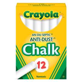 Anti-Dust Chalkboard Chalk, White, 12 Count