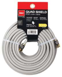 50' GRY Quad Coax Cable