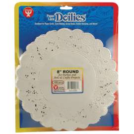 Round Doilies, White, 8", 100/pkg