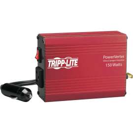 Tripp Lite Portable Auto Inverter 150W 12V DC to AC 120V 5-15R 1 Outlet, 12V DC, 120V AC, Continuous Power:150W