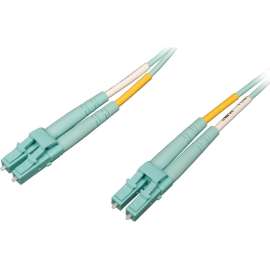 Tripp Lite 5M 10Gb/100Gb Duplex Multimode 50/125 OM4 Fiber Cable LC/LC Aqua - LSZH Fiber Patch Cable (LC/LC) - Aqua, 5M (16-ft.)