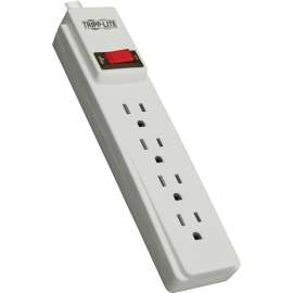 Tripp Lite Power Strip 4-Outlet 5-15R 10ft Cord 5-15P with On/Off Switch, NEMA 5-15P, 4 x NEMA 5-15R, 10 ft Cord, 15 A Current