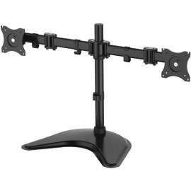 SIIG Articulated Freestanding Dual Monitor Desk Stand, 13"-27", Up to 27" Screen Support, 34 lb Load Capacity, 18.3" Height x 28.5" Width x 12.4" Depth