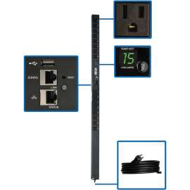 Tripp Lite PDU Switched 1.4kW 16 5-15R 120V 15A LX Platform Interface 0URM - Switched - NEMA 5-15P - 16 x NEMA 5-15R - 120 V AC - 0U - Vertical - Rack Mount - TAA Compliant