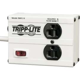 Tripp Lite Isobar 2-Outlet Surge Protector 6 ft. Cord with Right-Angle Plug 1410 Joules Metal Housing - Receptacles: 2 x NEMA 5-15R - 1410J