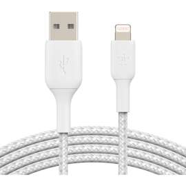 Belkin Lightning/USB Data Transfer Cable - 6.56 ft Lightning/USB Data Transfer Cable - First End: Lightning - Male - Second End: USB Type A - Male - MFI - White