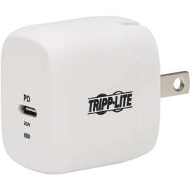 Tripp Lite USB-C Wall Charger Compact 1-Port GaN Technology, 20W PD 3.0 Charging, White - 120 V AC, 230 V AC Input - 5 V DC/3 A, 9 V DC Output - White