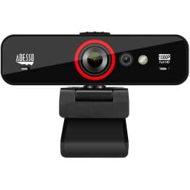 Adesso CyberTrack F1 Webcam - 2.1 Megapixel - 30 fps - USB 2.0 - 1920 x 1080 Video - CMOS Sensor - Fixed Focus - Microphone - Monitor, Notebook, TV - Windows 10