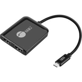 SIIG 1x2 USB-C to HDMI 4K60 MST Hub Splitter - USB-C input to 2-port HDMI output - 32.4Gbps video bandwidth - Supports 4K HDR and HDCP 2.2 - Dual USB-C (DP Alt-mode) to HDMI MST Hub Splitter - Dual 4K 60Hz HDMI Monitors - Video Splitter for Extended
