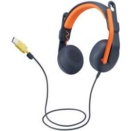 Logitech Zone Learn Headset - Stereo - USB Type A - Wired - On-ear - Binaural - Circumaural - 4.30 ft Cable - Noise Canceling