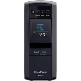 CyberPower CP1000PFCLCD PFC Sinewave UPS Systems, 1000VA/600W, 120 VAC, NEMA 5-15P, Mini-Tower, Sine Wave, 10 Outlets, LCD, PowerPanel Personal, $350000 CEG, 3YR Warranty
