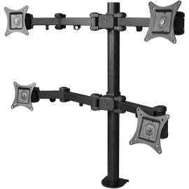 Siig Articulating Quad Monitor Desk Mount, 13" to 27", VESA 75x75mm and 100x100mm Patterns, 22lb Load Capacity