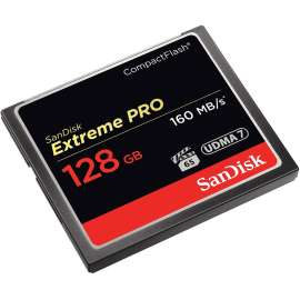 SanDisk Extreme Pro 128 GB CompactFlash, 160 MB/s Read, 65 MB/s Write, Lifetime Warranty