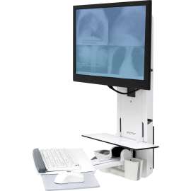 Ergotron Restricted Ergotron StyleView Lift for Monitor, Keyboard, Mouse, Scanner - White - 24" Screen Support - 33 lb Load Capacity - 75 x 75, 100 x 100